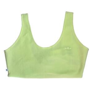 NEW Adidas Terry Cloth Pulse Yellow Crop Top Medium